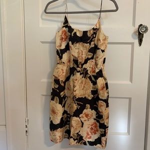 J. Crew Pale Pink and Navy Mini Floral Dress